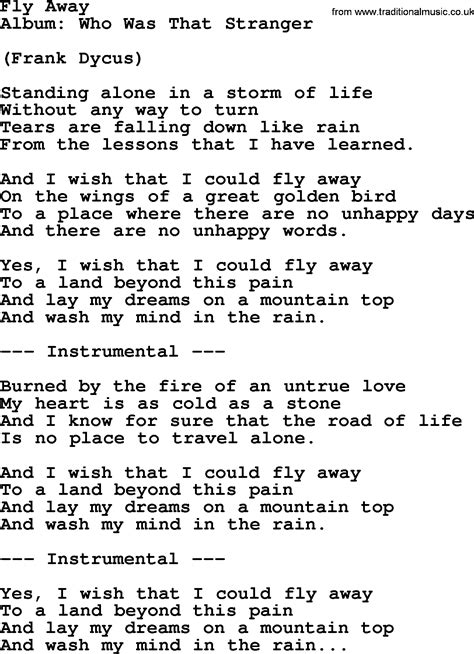 fly away lyrics|Fly Away Lyrics .